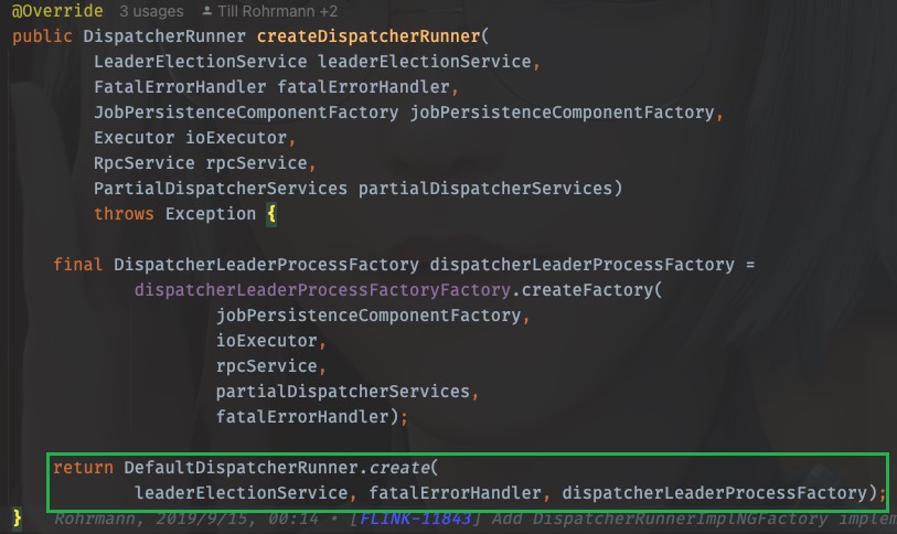 DefaultDispatcherRunner.create