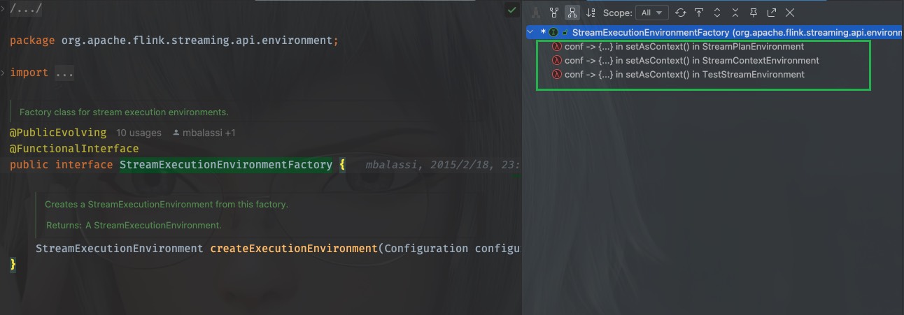 StreamExecutionEnvironmentFactory