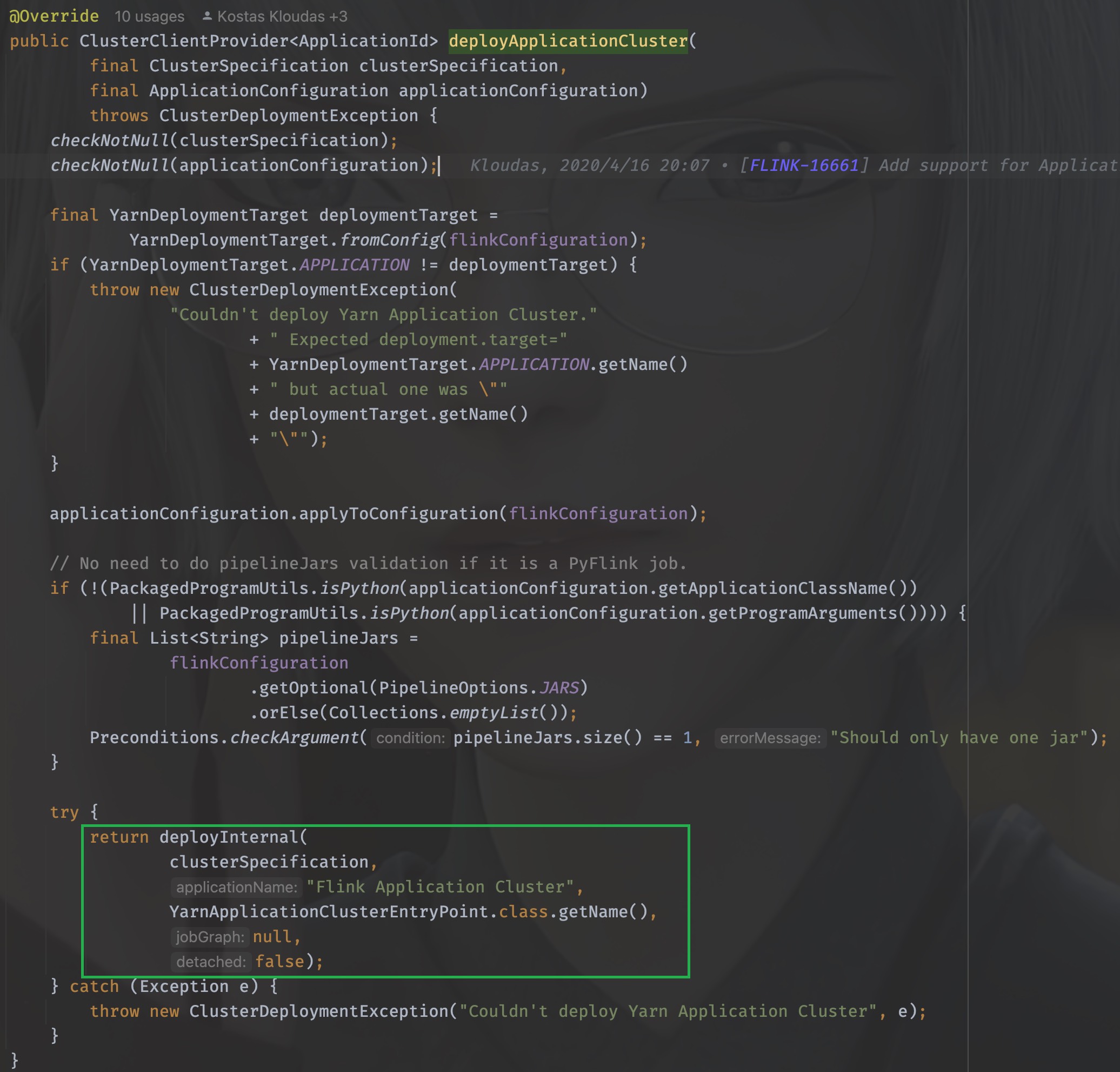 deployApplicationCluster